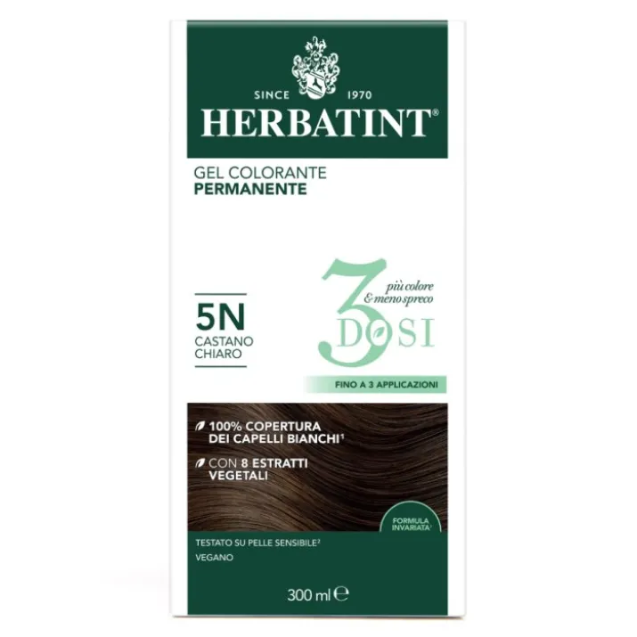 Gel Colorante Permanente 5N 3 Dosi Herbatint 300ml