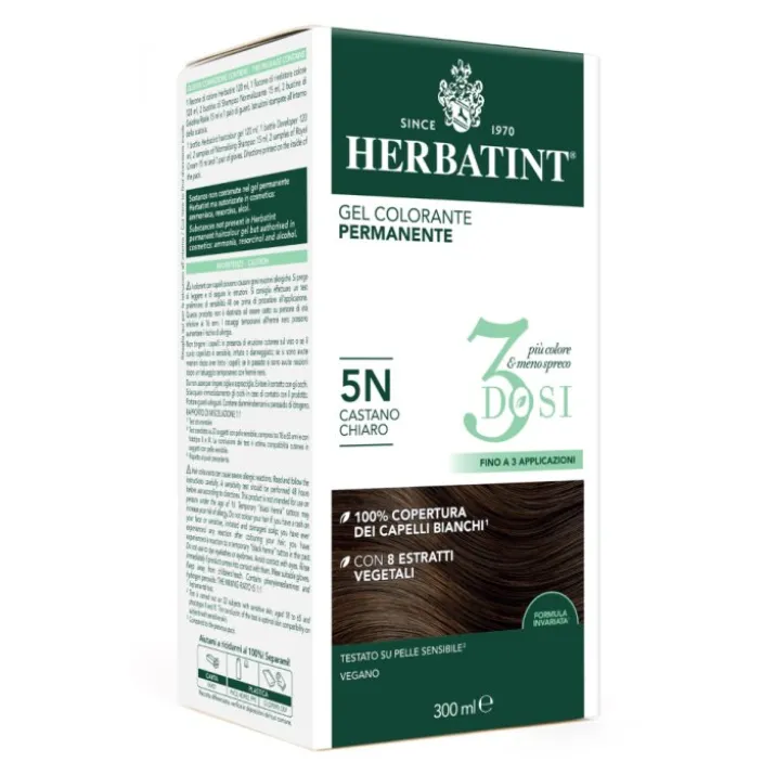 Gel Colorante Permanente 5N 3 Dosi Herbatint 300ml