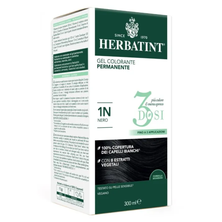Gel Colorante Permanente 1N 3 Dosi Herbatint 300ml