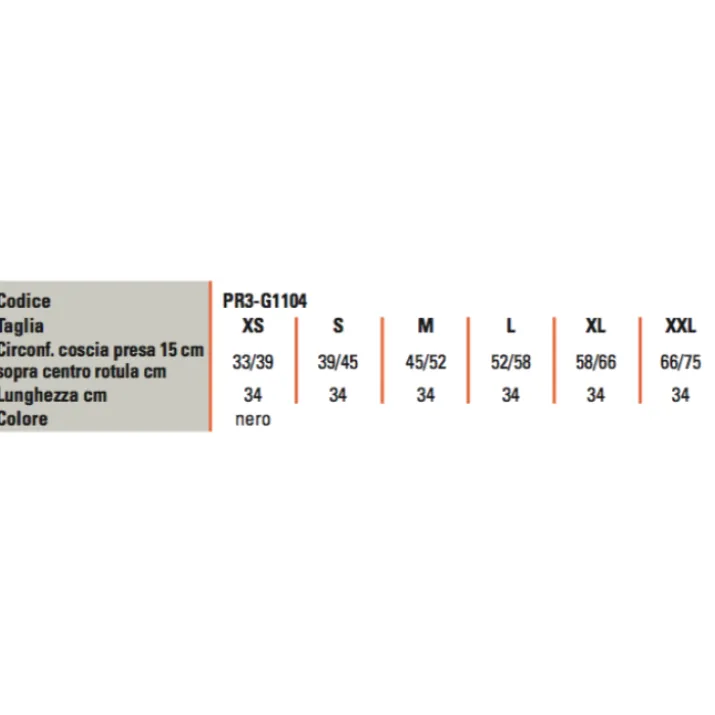 GenuFIT04 Ginocchiera Tubolare PR3-G1104 Taglia M RO+TEN