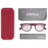 Glasses Cherry Red +3 Popme
