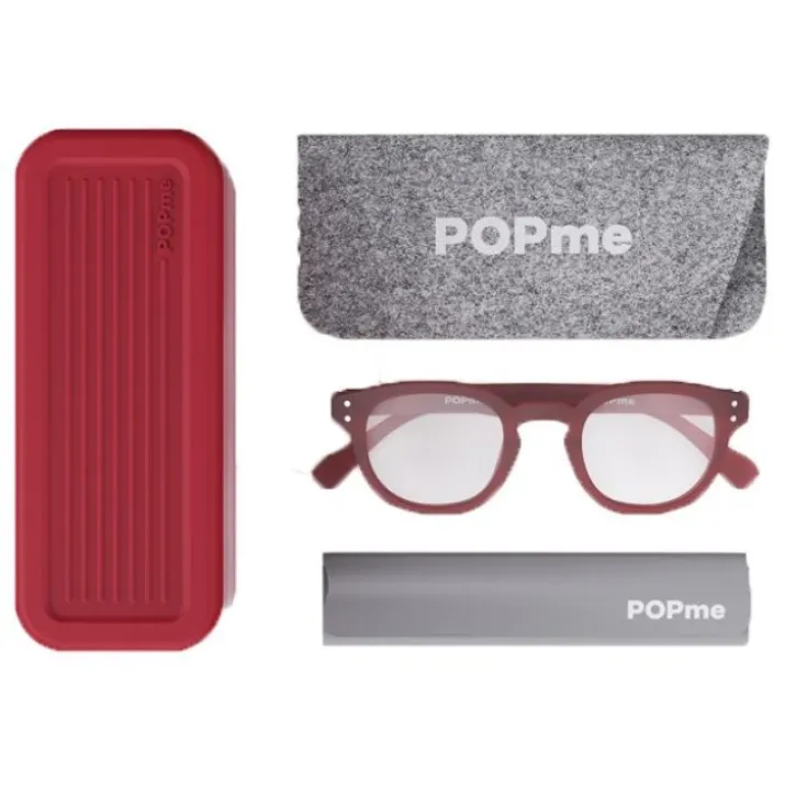 Glasses Cherry Red +3 Popme