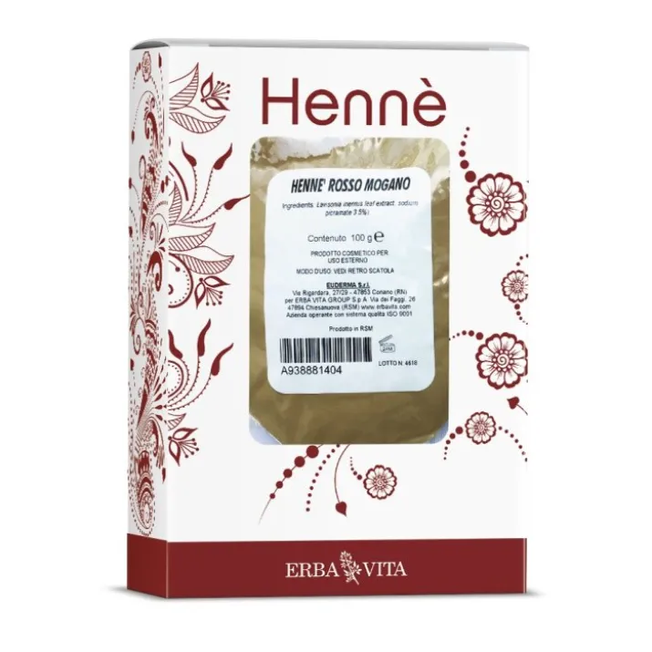 Henné Rosso Mogano Tintura in Polvere Erba Vita 1kg