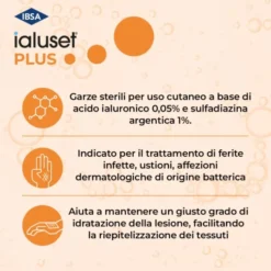 Ialuset Plus IBSA 10 Garze Medicate 10x10cm
