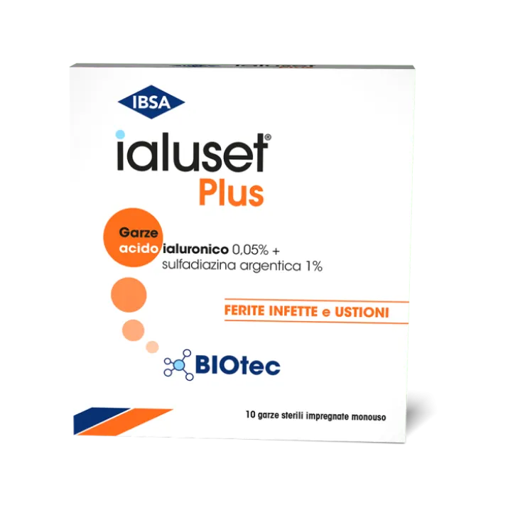 Ialuset Plus IBSA 10 Garze Medicate 10x10cm