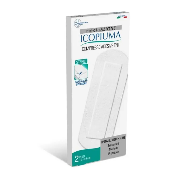 Icopiuma Compresse Adesive Sterili In Tnt 10x25cm 2 Pezzi