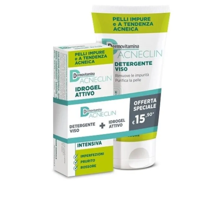 Idrogel Attivo + Detergente Viso Acneclin Dermovitamina