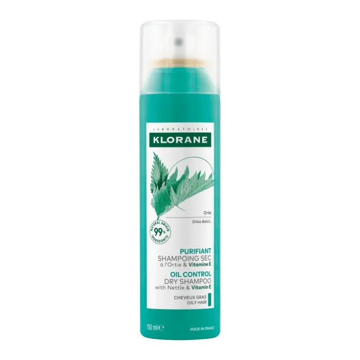Klorane PURIFICANTE Shampoo secco all'Ortica & Vitamina E capelli grassi 150 ml