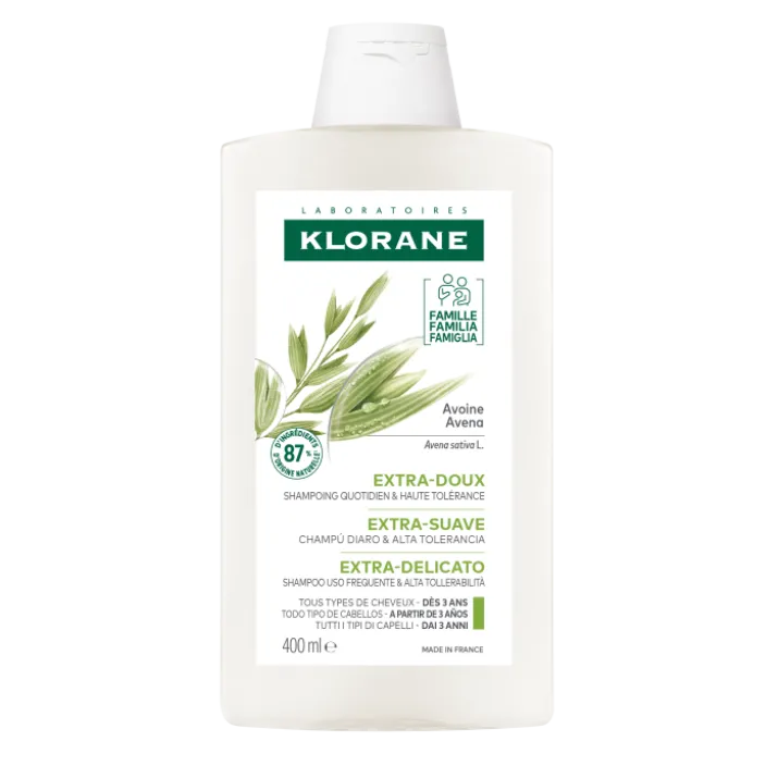 Klorane Shampoo all'Avena Extra delicato, tutti i tipi di capelli, 400ml
