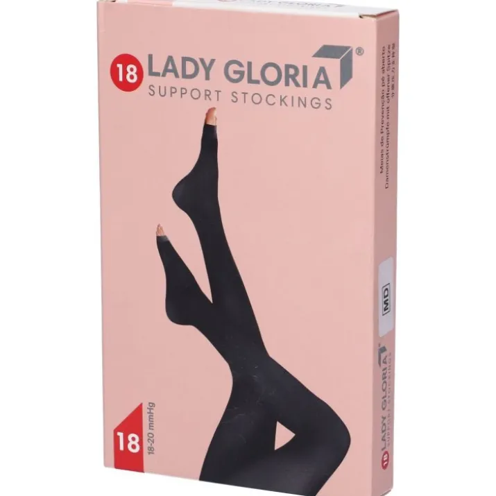 Ladygloria 18 Autoreggente Punta Aperta Nero 1 GloriaMed® 1 Paio