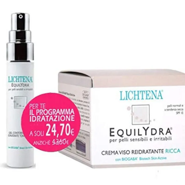 Lichtena Equilydra Crema Viso Reidratante Ricca + Contorno Occhi Gel
