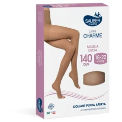 Linea Charme 140D Collant Punta Aperta Neutro Tg.4 Sauber