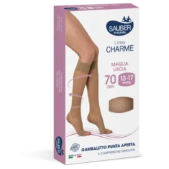 Linea Charme 70D Gambaletto Punta Aperta Nero 4 Sauber 1 Paio