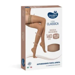 Linea Classica 140D Autoreggente Punta Aperta Neutro Beige 4 Sauber 1 Paio