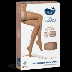 Linea Classica 70D Autoreggente Punta Aperta Neutro Tg.2 Sauber