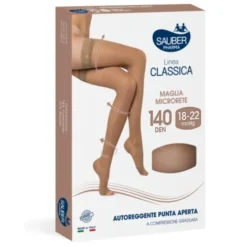 Linea Classica 140D Autoreggente Punta Aperta Neutro Tg.5 Sauber
