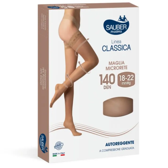 Linea Classica 140D Autoreggente Nero Tg.2 Sauber
