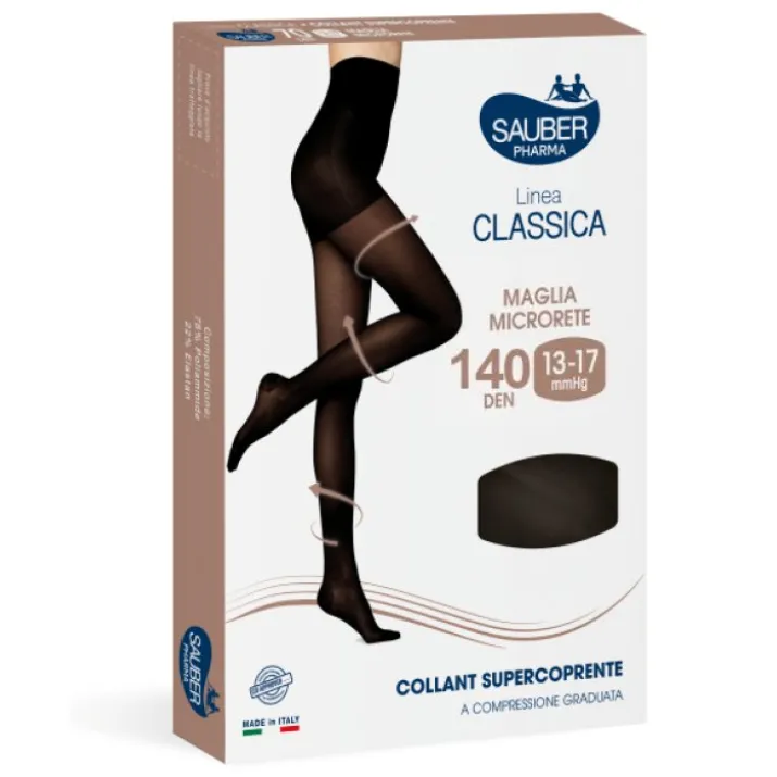 Linea Classica 140D Collant Supercoprente Nero Tg.4 Sauber