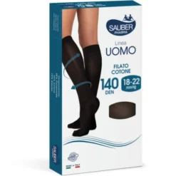 Linea Uomo 140D Calza Cotone Nero Tg.L/XL Sauber