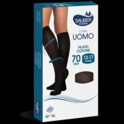 Linea Uomo 70D Calza Cotone Nero Tg.S/M Sauber