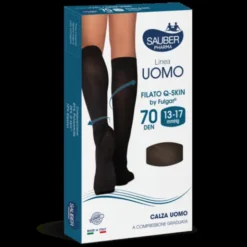 Linea Uomo 70D Calza Q-Skin Blu Tg.L/XL Sauber