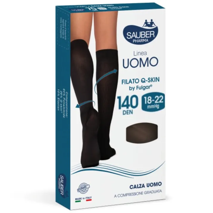 Linea Uomo 140D Calza Q-Skin Blu Tg.S/M Sauber