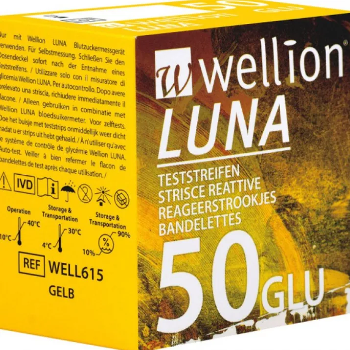 Luna GLU Test Strips Wellion 50 Strisce Reattive