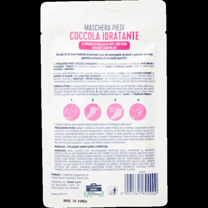 Maschera Piedi Coccola Idratante Podovis 1 Paio