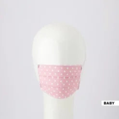 Mascherina Baby Pois Rosa Linea Oro Carillo Kit 2 Mascherine