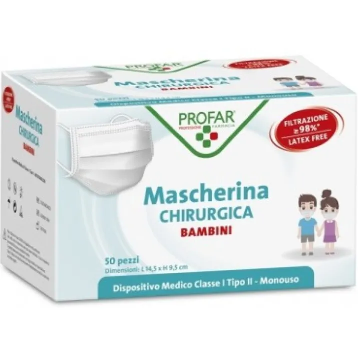 Mascherina Chirirgica Bambini Profar 50 Pezzi
