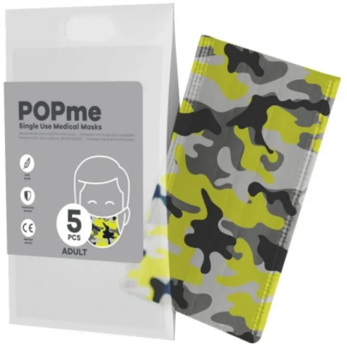 Mascherina Chirurgica Camouflage POPme 5 Pezzi