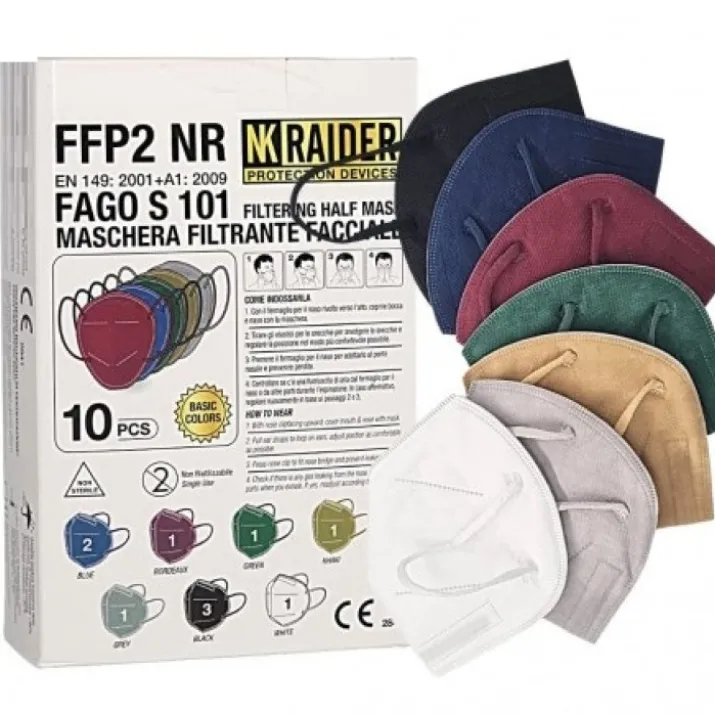Mascherine FFP2 NR Colorate Fago S 101 NK Raider 10 Pezzi