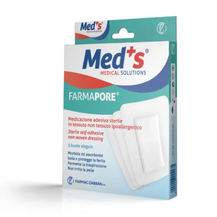 Medicazioni Adesive Sterili con Cerotto 15x15cm FarmaPore Med's 5 Pezzi