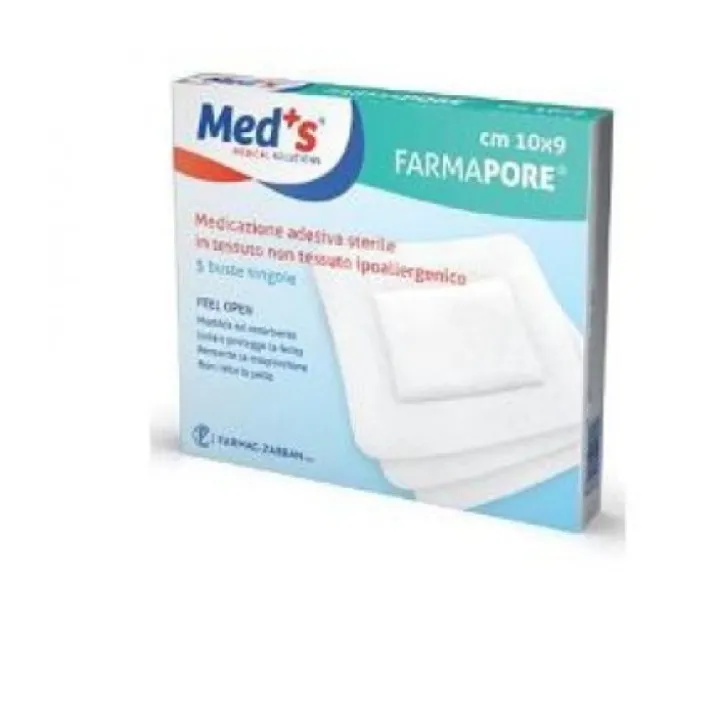 Med's FarmaPore Medicazione Adesiva Sterile 10x30cm 3 Pezzi