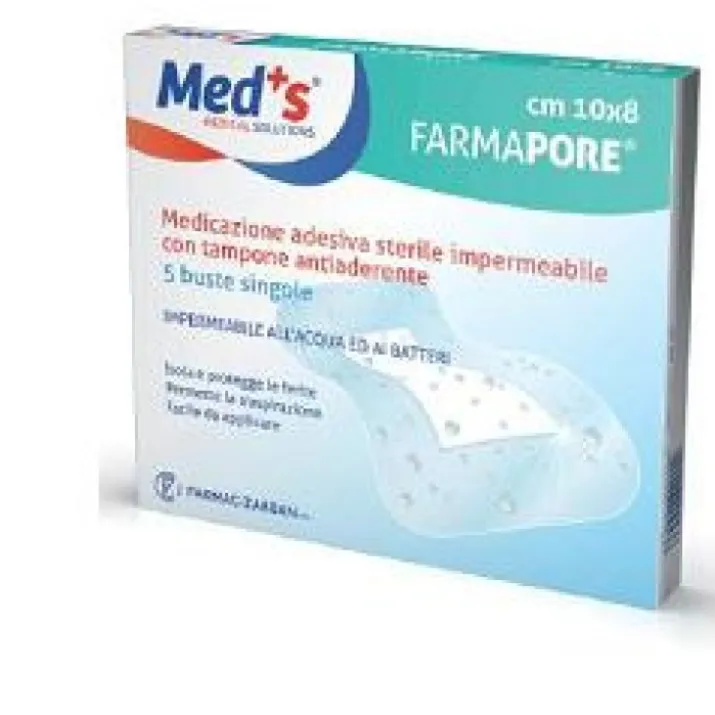 Med'sFarmaPoreMedicazione Adesiva Sterile Impermeabile 10x6cm 5 Pezzi