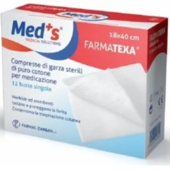 Med's FarmaTexa Compresse Di Garze Sterili 12/12 36x40cm 12 Pezzi