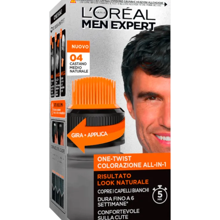 MEN EXPERT One Twist Colorazione Uomo 04 Castano Medio Naturale L'Oreal 50ml