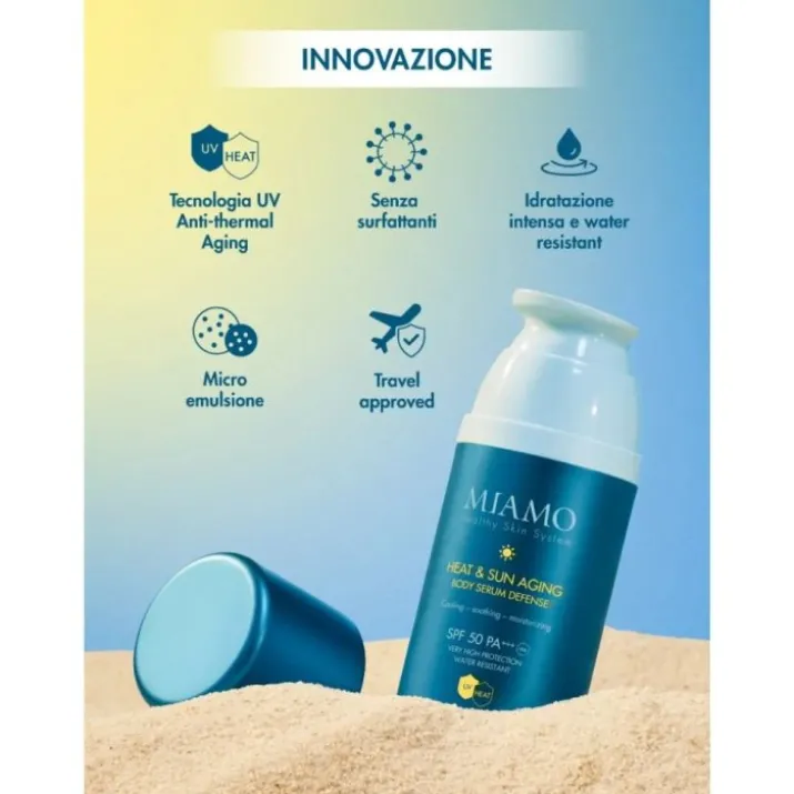 Miamo Skin Defense - Heat & Sun Aging Body Serum Defense Siero Solare Corpo SPF50 PA+++, 100ml