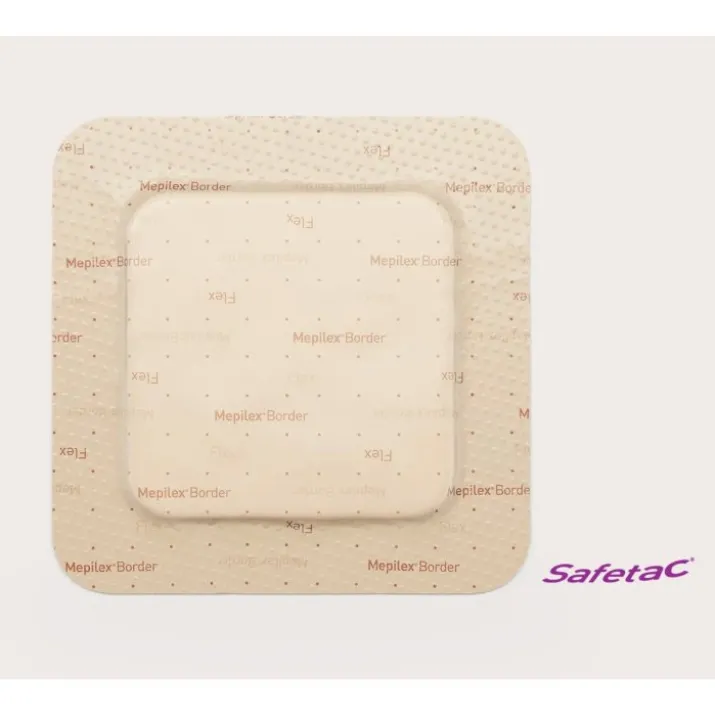 Mölnlycke® Mepilex® Border Flex Medicazione Multiuso All-In-One In Schiuma Con Safetac® Misura 7,5x7,5cm 5 Pezzi