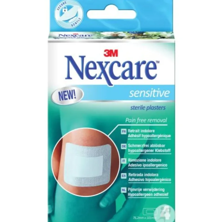 3m Nexcare Sensitiveposites Sterilized 4uds 7,6 X 10,1cm 7,6 X 10,1cm