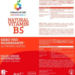 Natural Vitamin B5 Siero Viso Rigenerante Colours of Life 30ml
