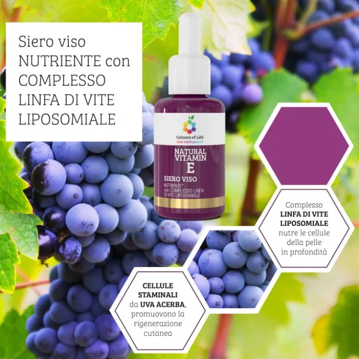 Natural Vitamin E Siero Viso Nutriente Colours of Life 30ml