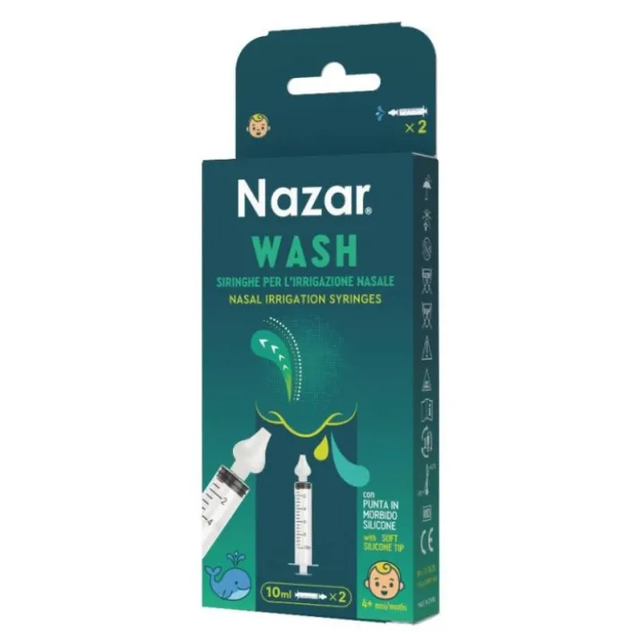 Nazar Wash Siringa per Irrigazione Nasale, 2 Pezzi
