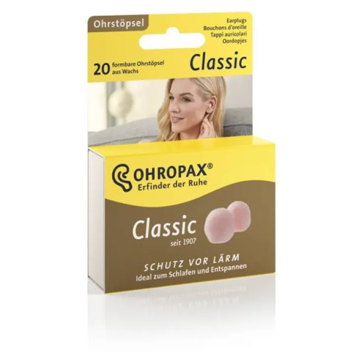 OHROPAX Classic Tappi Auricolari in Cera 20 Pezzi
