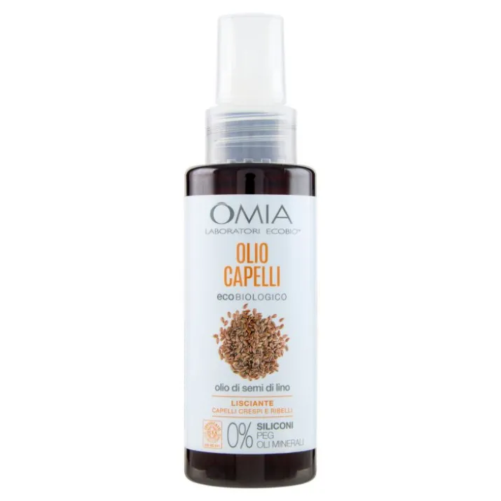 Olio Capelli Ecobiologico Semi Di Lino Omia Laboratoires 100ml
