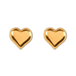 Orecchini da Foratura Inverness R903C Cuore Placcato Oro 5mm