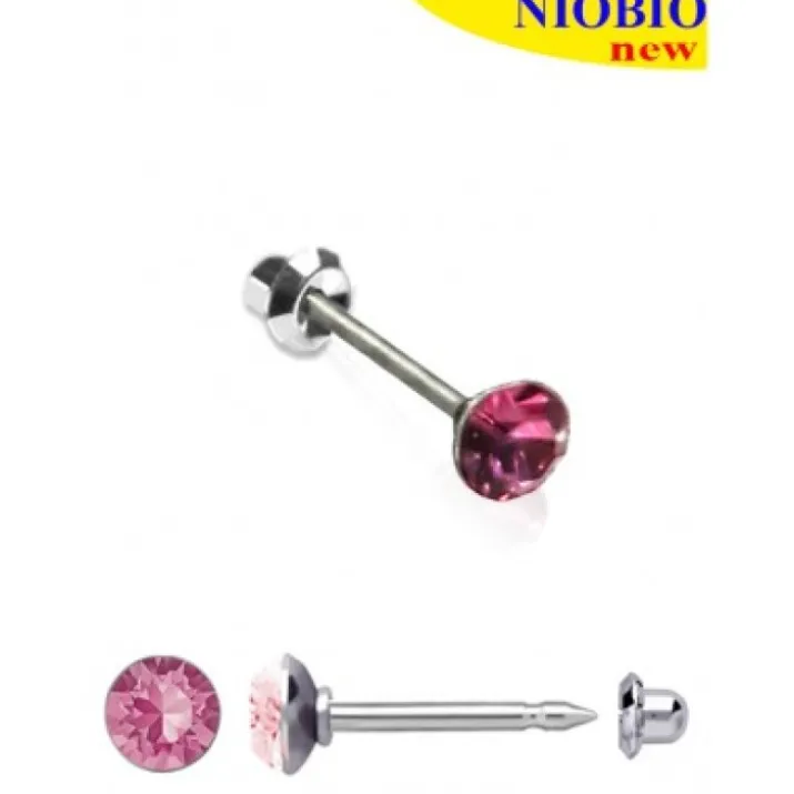 Orecchini Niobio 175C Rosa Swaroski Inverness 1 Paio