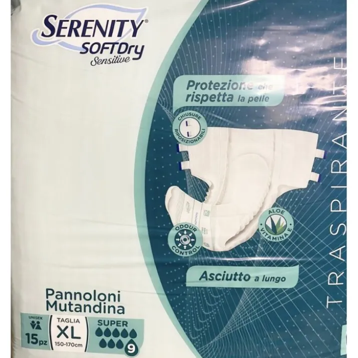 Pannolone Mutandina Soft Dry Sensitive Super XL Serenity® 15 Pezzi