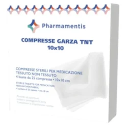 Pharmamentis Garza Compressa Sterile Monouso 10x10 cm, 100 Pezzi