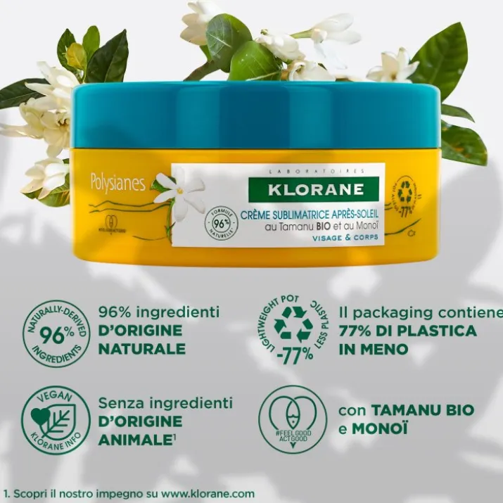 Polysianes Crema Sublimatrice Doposole Klorane 200ml